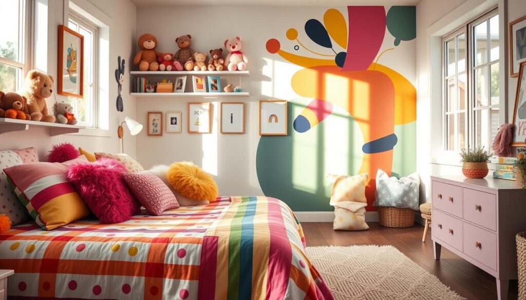 colorful bedding and decor for children's rooms